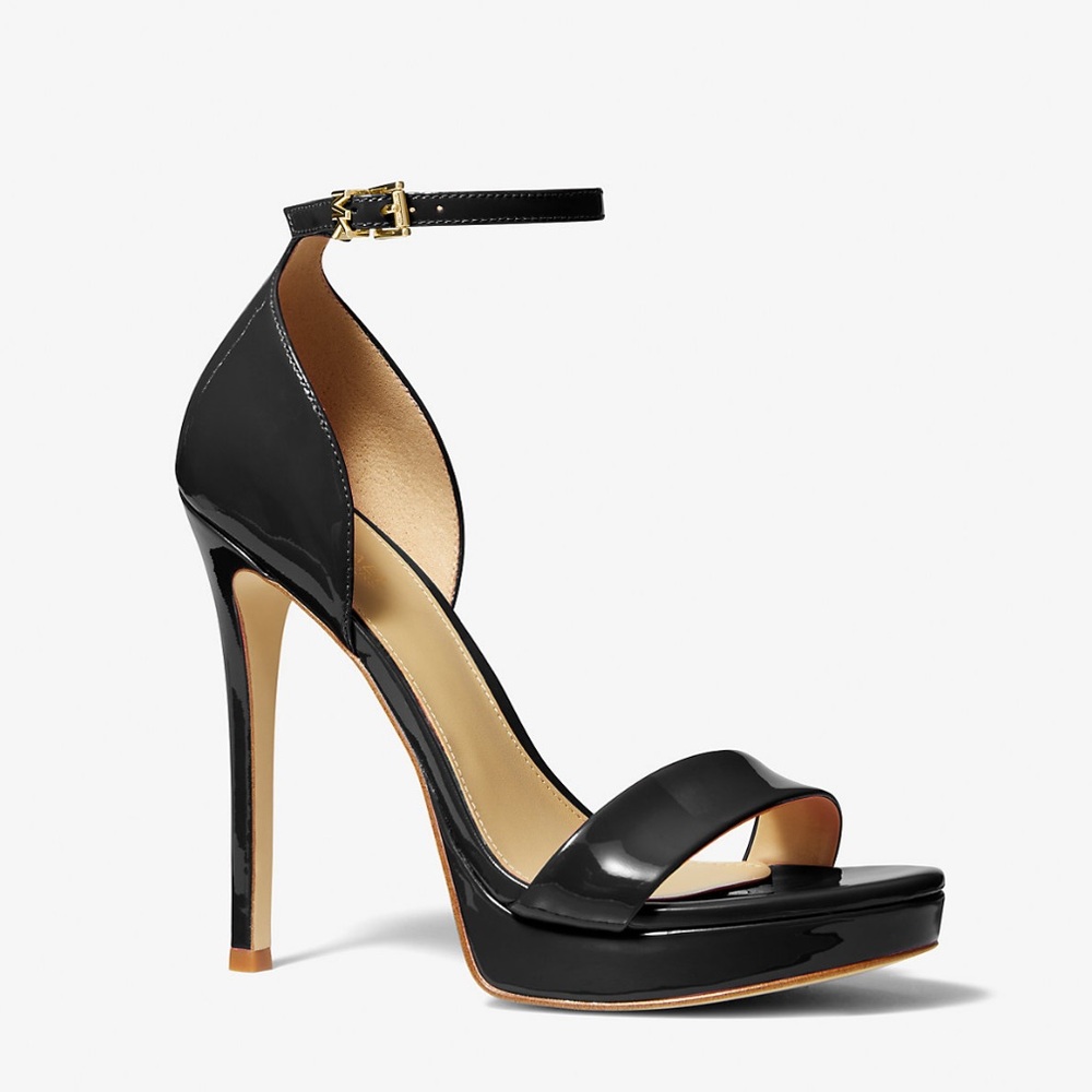 Worn Once with Box Michael Kors Jordyn Patent Leather Platform Sandal
